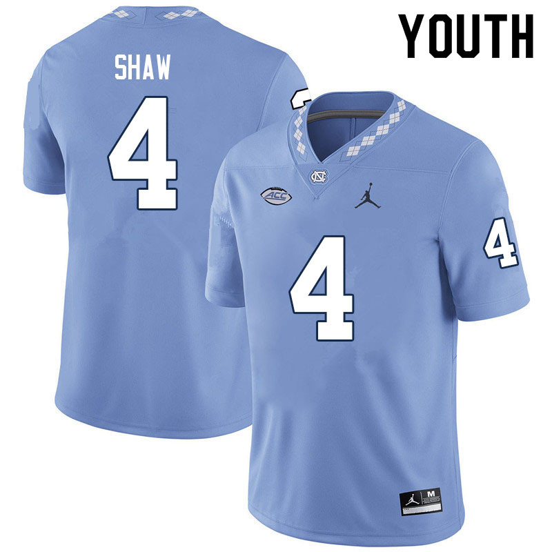 Youth #4 Travis Shaw North Carolina Tar Heels College Football Jerseys Sale-Carolina Blue